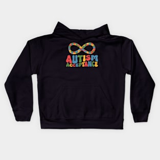 Autism Awareness Acceptance mom autist child Kids Hoodie